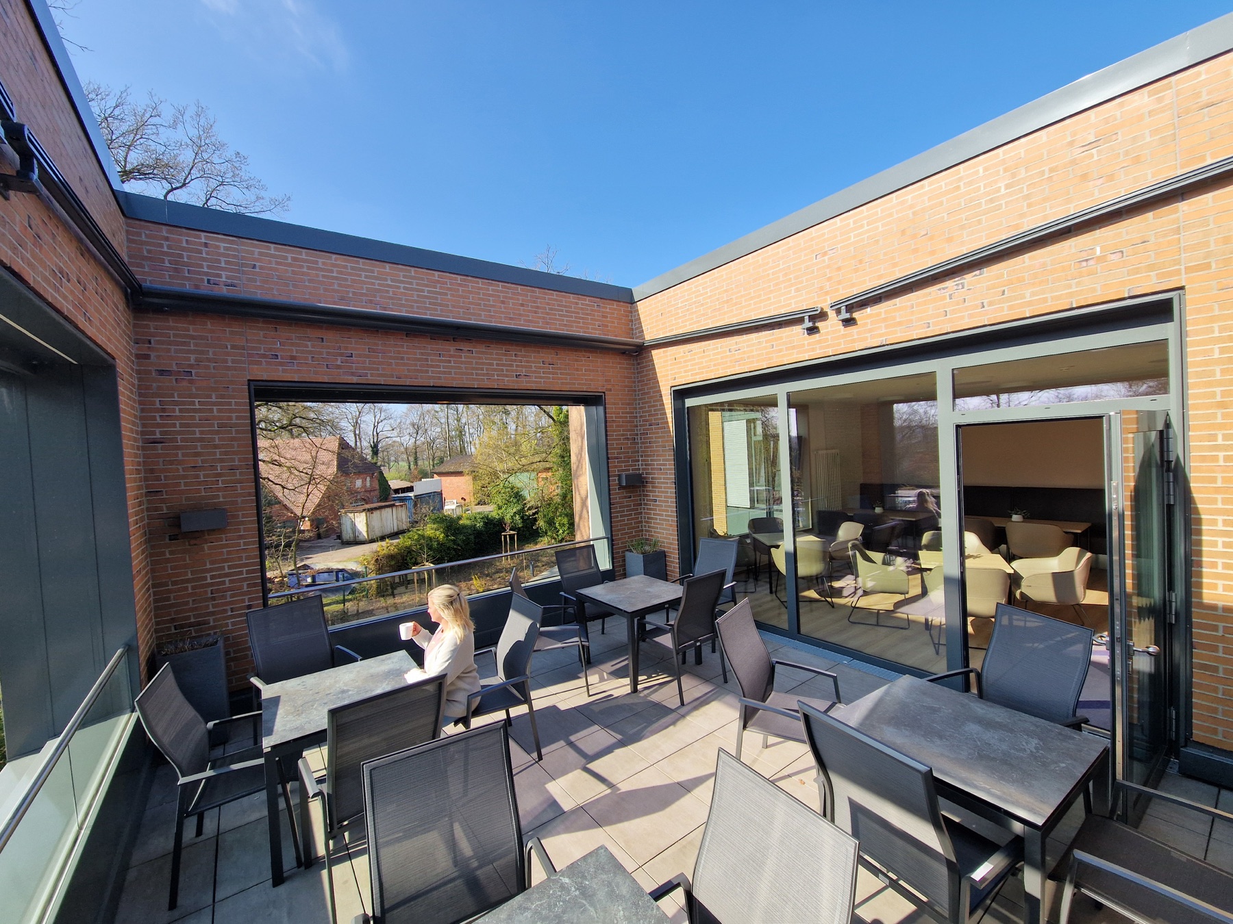 Outdoor terrace at STENUM Hospital
